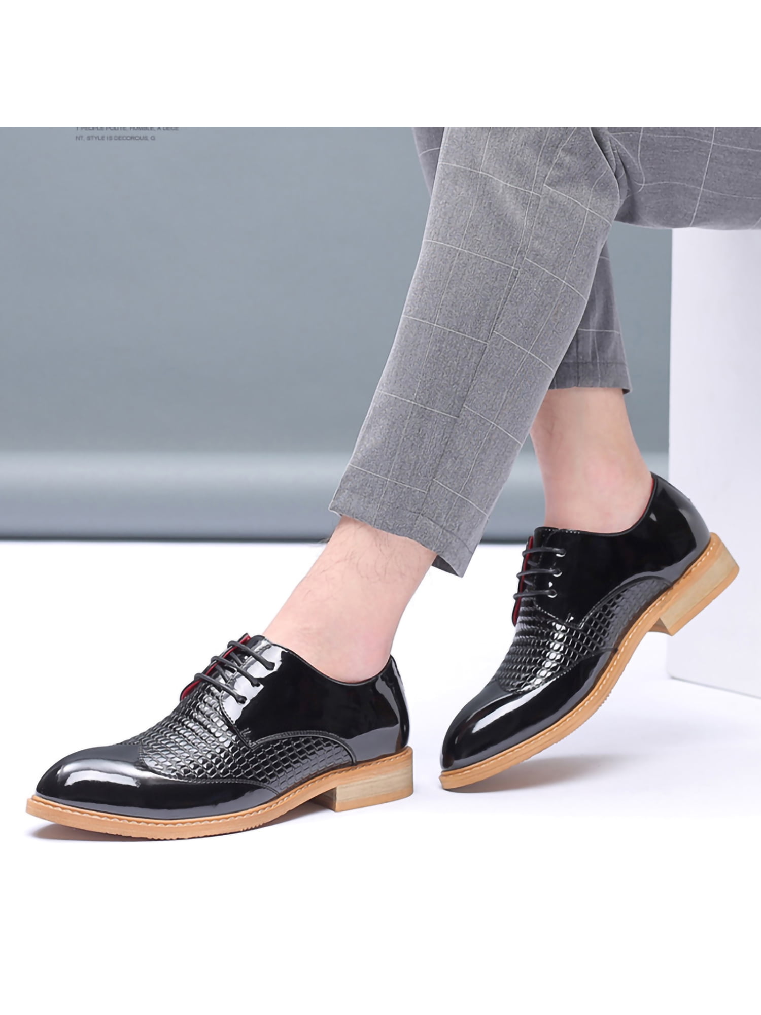 Details about   Mens Casual Oxfords Leather Shoes Pointed Toe Business Formal Dress Flat Loafers 