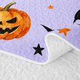 thumbnail image 5 of Feelyou Spooky Skeleton Bat Quilt King, Cute Bowknot King Coverlet Set, Lavender, 3-Piece, 1 Comforter and 2 Pillowcases, 5 of 7