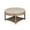 Gray+Khaki, variant on GZXS Round Tufted Ottoman Coffee Table with Hidden Storage, 31.5" Upholstered Linen Footstool with Wood Legs, 2-Tier Center Table for Living Room (Gray+Khaki)