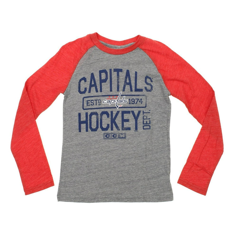 NHL Youth Washington Capitals Distressed Graphics Tri Blend Raglan