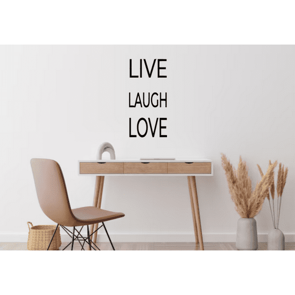 Live Laugh Love Art Quotes Wall Decals, Motivational Vinyl Sayings Words, Removable DIY Wall Decor Sign Mural for Bedroom, Living Room, Home Decoration