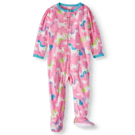 Monkey Pink Girls Pajamas - Microfleece Blanket Sleeper Pajamas (Toddler Girls)