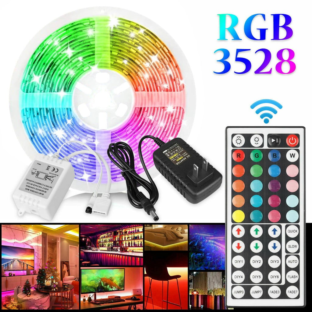16FT Strip Light Flexible 5050RGB LED SMD Fairy Lights Remote Room TV Party Bar 
