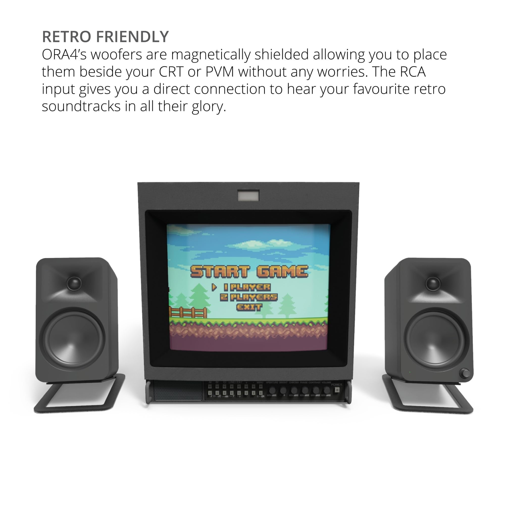 Kanto ORA4MB Pro Audio Bluetooth Desktop Speakers with a Kanto SUB8VMB Sealed Powered 8" Subwoofer and Kanto S6 Angled Desktop Speaker Stands for Large Speakers (2024)