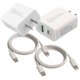 thumbnail image 1 of FAST CHARGING 20W WALL CHARGER SET, USB-C/USB-A UNIVERSAL POWER ADAPTER WITH 2 PD USB-C TO LIGHTING CABLES., 1 of 1