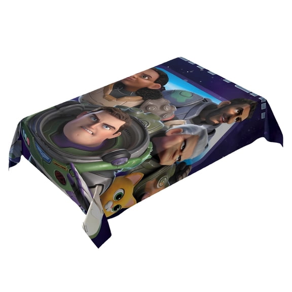Buzz Lightyear-theme square tablecloth has an iconic print, fits most tables, and is easy to care for perfect gifts for fans friends and family，55" x 71"（140*180cm）