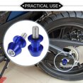 thumbnail image 2 of 1 Par de Spools de Brazo oscilante de Motocicleta 10mm CNC Spools de Brazo oscilante Deslizadores Soporte Azul, 2 of 7