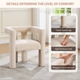 thumbnail image 5 of White  Plush Modern Barrel Chair, Upholstered Accent Armchair for Dining and Living Room, Comfy Boucle and Sherpa Options, 5 of 8