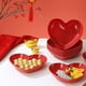 thumbnail image 4 of Bandeja de corazón de 5 piezas para aperitivos, reutilizable, para guardar frutas, para servir frutas, postres y uso doméstico., 4 of 6
