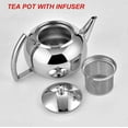 thumbnail image 1 of Teapot With Infuser Loose Tea Leaf 2 Liter Stainless Steel Tea Pot Coffee Water Small Kettle Filter Set Warmer Teakettle For Stovetop Induction Stove, 1 of 4