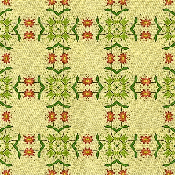 Ahgly Company Indoor Square Patterned Dark Golden Rod Brown Area Rugs, 4' Square