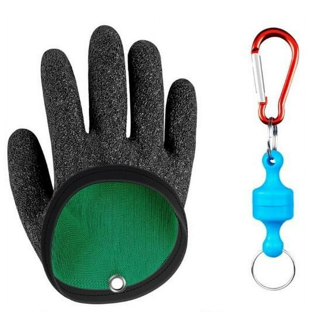 Rbaofujie Gants de Pêche Magnétiques et Anti-Perforation, Noir