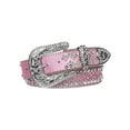 thumbnail image 1 of Snap On Western Cowgirl Rhinestone Studded Metallic Leather Belt, 1 of 2
