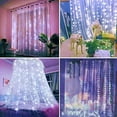 thumbnail image 6 of LINLIN 300 LED Curtain Lights, USB & Battery Operated Window Icicle Lights, 3m x 3m 8 Modes Remote Control Window Curtain Fairy Lights for Outdoor Indoor Garden Decoration, 6 of 9
