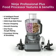 Ninja Professional 72 cup 3-Speed Food Processors, Gray Auto-Iq 4 Presets