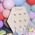thumbnail image 4 of BalsaCircle 13" Natural Hexagon Wood Board Donut Holders Dessert Wall Display Stand Party Decorations, 4 of 8