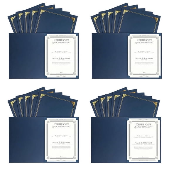 Certificate Holders, 100 Packs Diploma Holders, Certificate Covers with Gold Foil Border for Letter Size 8.5x11 Inch,100 x document holder,Blue