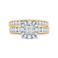 thumbnail image 2 of FB Jewels 14kt Yellow Gold Princess Diamond Bridal Wedding Ring Band Set 1-3/8 Cttw Size 6.5, 2 of 4