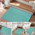 thumbnail image 6 of Vintage Teal Green Large Area Rugs for Bedroom Living Room, Soft Non Slip Carpet Bedside Rug, Farmhouse Retro Solid Color Linen Texture Rectangular Floor Cover Kitchen Accent Rug 2'x3' for Office, 6 of 9
