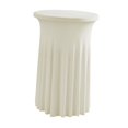 thumbnail image 3 of Mantel de cóctel, cubierta de mesa de cóctel reutilizable, elástica, decorativa con faldones, mantel para mesa de fiesta, banquete, decoración. Blanco beige, 3 of 7