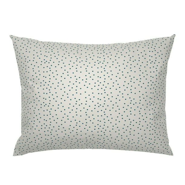 Navy Blue Polka Dots Cream Pillow Sham by Roostery - Walmart.com ...