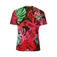 thumbnail image 6 of T Shirt For Men Tropical Palm Leaves Gym T-Shirt Red Leaf Print Hip Hop Man Streetwear Tee Shirt Sum, 6 of 7