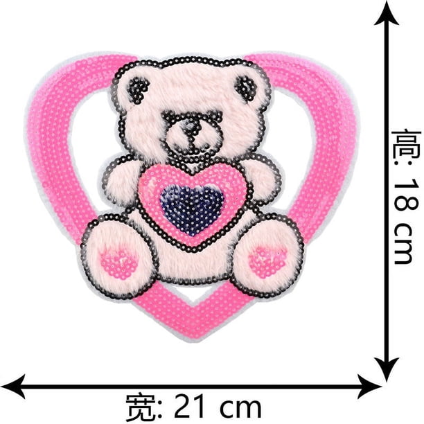 Parche de lentejuelas bordado de pelusa de gran tamaño, personalizado de fábrica, pegatinas de parche de dibujos animados de modelado animal