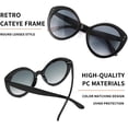 thumbnail image 4 of FEISEDY Retro Oversized Round Cat Eye Women Sunglasses Color Contrast Big Frame Double Metal Studs B2709, 4 of 6
