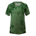 thumbnail image 4 of Moda mujer casual manga manga corta cuello redondo botón impreso tops blusa Pompotops hkajfhjk466707, 4 of 5