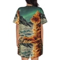 thumbnail image 3 of Lsque Space Adventurer Cat Women's Short-Sleeved Pajama Set - 2 Piece Soft and Lightweight Sleepwear Set-Small, 3 of 9