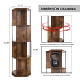 thumbnail image 6 of Bloddream 4 Tier Rotating Bookshelf,360° Display Wood Spinning Bookshelf, Vertical Bookcase Storage Round Carousel for Space-Saving,Corner Book Shelf for Home,Office, Bedroom, Rustic Brown, 6 of 9