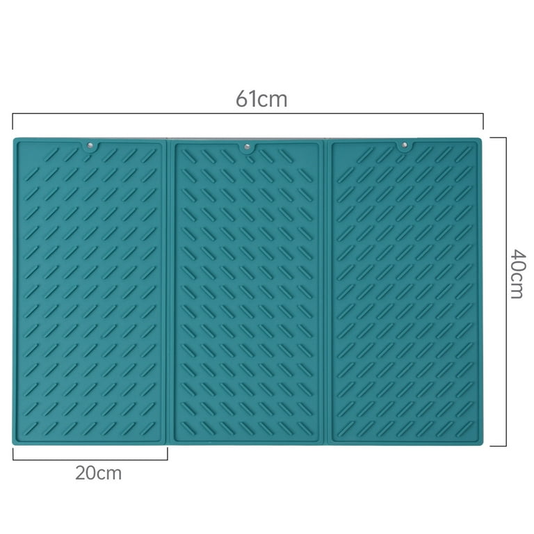 3 Fold Silicone Drying Mat Trifold Large Dish Drainer Mat for