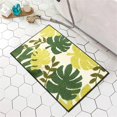 thumbnail image 3 of Puntoco Alfombrilla de baño absorbente con diseño de hojas, alfombrilla para puerta de ducha, 3 of 4