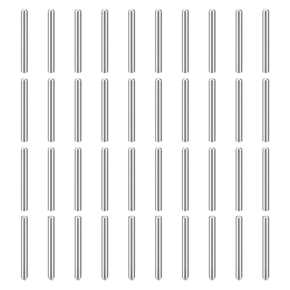 40Pack 3mm x 30mm Dowel Pins, 304 Stainless Steel Round Head Pin, Silver