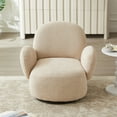 thumbnail image 2 of Tcbosik Swivel Barrel Chair, Modern Comfy Upholstered Accent Chair for Living Room, Easy Assembly, Beige, 2 of 8