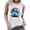 White, variant on Women's Casual Vacation Blouse Sleeveless Round Neck Palm Print Pullover Top, Dark Gray S