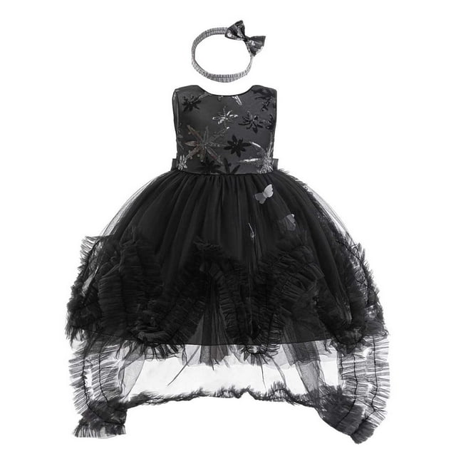 FYDUU Robe Sans Manches pour Filles Tout-Petits, Imprimés d'Halloween, Robe de Concours, Robe de Fête, Robes Décontractées, Costume d'Été, 5-6 Ans
