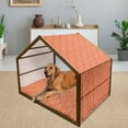thumbnail image 2 of Seahorse Pet House, Cartoon Seahorse Ornamented with Curvy Lines in Repeating Form, Outdoor & Indoor Portable Dog Kennel with Pillow and Cover, 5 Sizes, Burnt Sienna and White, by Ambesonne, 2 of 4