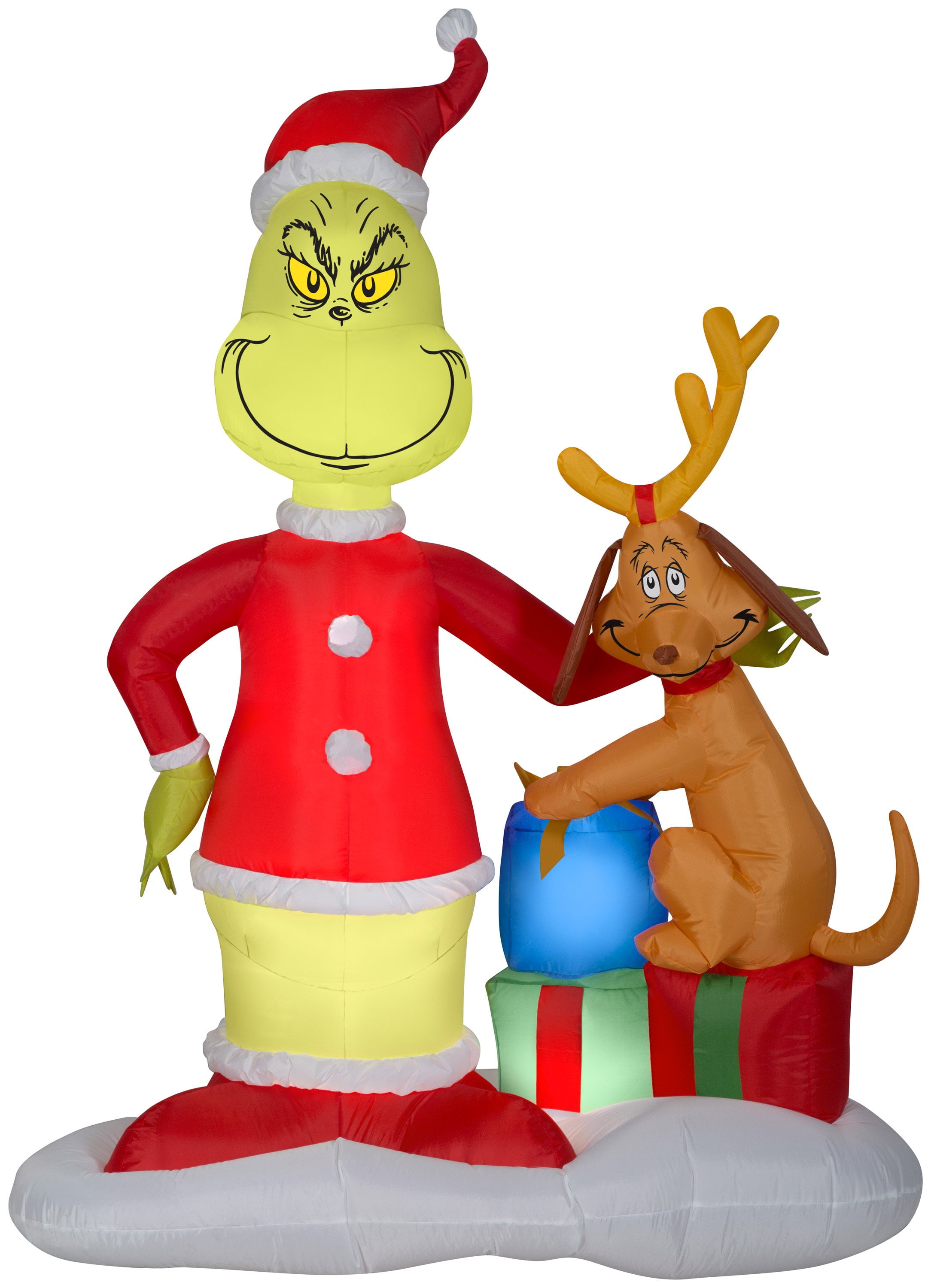 Gemmy 6' Airblown Grinch and Max w/Presents Scene ...