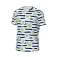 thumbnail image 6 of Wukai Daisy Striped Nautical Print Men's Short-Sleeved Mesh T-Shirt,Quick-Dry Short Sleeve Workout T-Shirt-4X-Large, 6 of 8