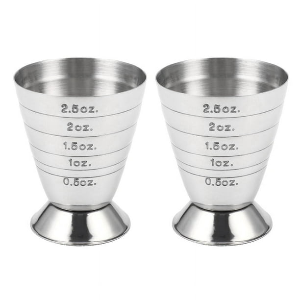 2X de Medición Medidor de Onza Jigger Bar Mezclador de CóCteles Licor de Medición Mojito Medidor Leche de Café de Acero Inoxidable