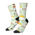 thumbnail image 2 of Uemuo Mushroom Bee Pattern Women's Crew Socks, Soft Durable Breathable Moisture-Wicking with Odor Control Cotton socks, 2 of 9