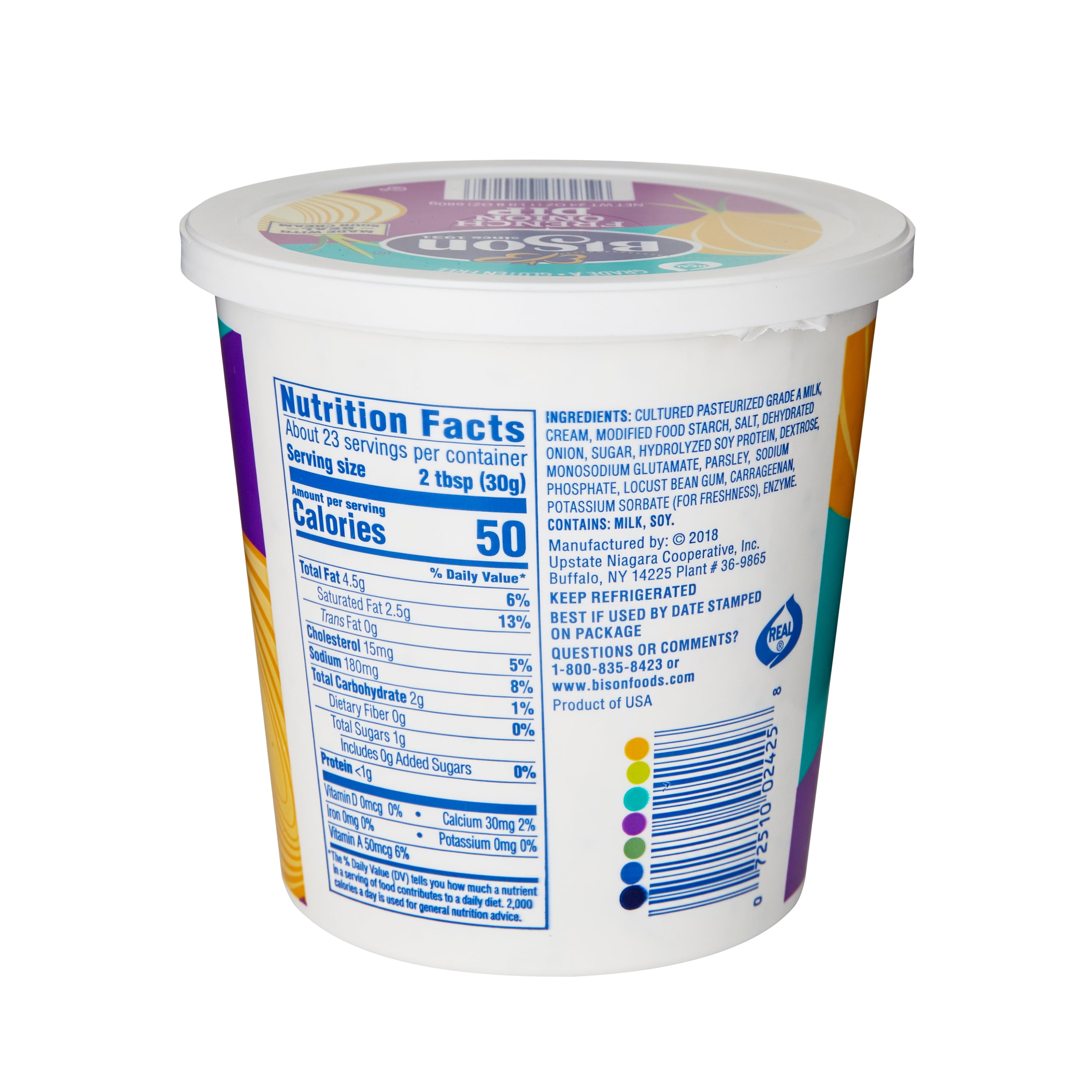 Bison Fresh Sour Cream, French Onion Dip, 24 oz