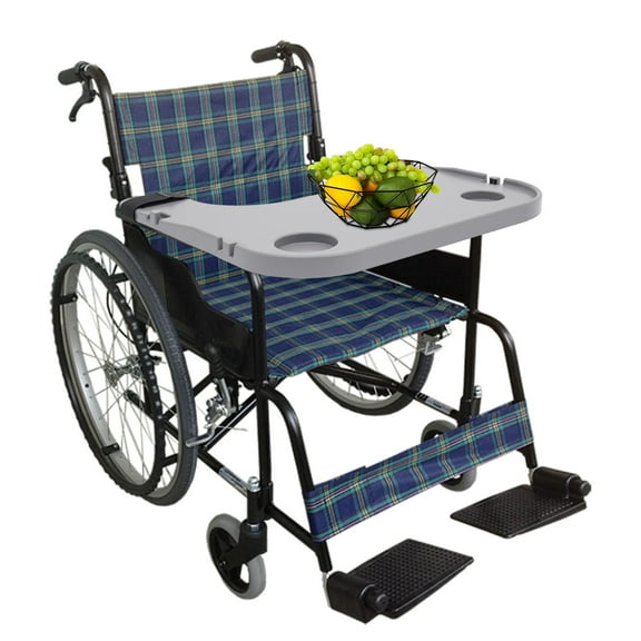 ZhdnBhnos 22.83x20.87in Wheelchair Table Board Wheelchair Lap Tray with Cup Holder For Eating Reading