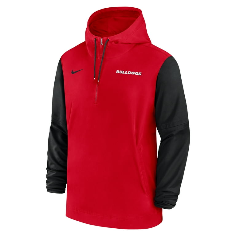 Men s Nike Red Georgia Bulldogs 2024 Sideline Pregame Player Half Zip Hoodie Walmart