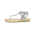 thumbnail image 2 of Alpine Swiss Womens Rhinestone T-Strap Sandals Ankle Strap Flat Summer Shoes, 2 of 6