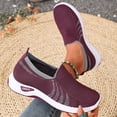 thumbnail image 2 of Domuza Womens Orthopedic Shoes Wide Width Dressy Comfortable Walking Shoes Woven Soft Breathable Running Sneakers Casual Lightweight Outdoor Footwear Ladies Slip On Sneaker Red 8（EU-40）, 2 of 4