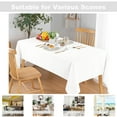 thumbnail image 5 of XWZO 70X70 inch Textured Square Tablecloth for Kitchen, Dining-Waterproof Wrinkle-Abrasion Resistant Table Cloth for Canteen, Outdoor Picnic, White, 5 of 9