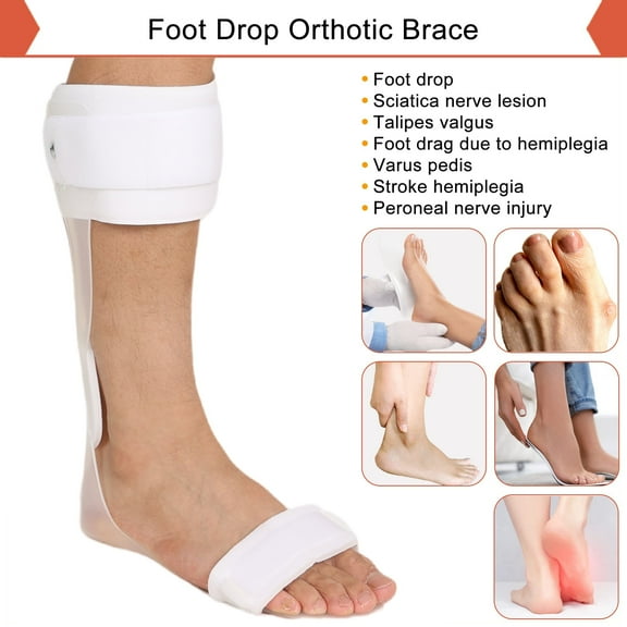 Komzer AFO Drop Foot Brace Medical Ankle Foot Orthosis Support Foot Drop Postural Correction Brace (Small, Left)