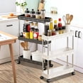 thumbnail image 1 of Sentmoon Organizer Cart Snack Cart Compact Storage Carts with Three Shelves Multi-Purpose Organizer for Dorm Rooms Space-Saving Shelving Unit for Narrow Spaces, 1 of 7